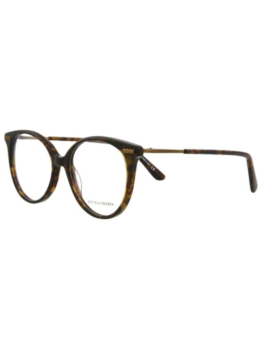 New Bottega Veneta Women's Eyeglasses Round Oval Acetate Frame Avana Bronze